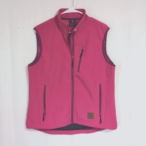 Little Donkey Andy Fuschia Water Resistant Fleece Lined Full Zip Vest Size Small